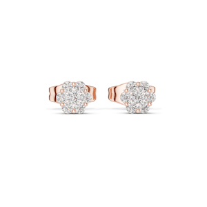 Pendientes de Flor con Diamantes de Laboratorio, 0.194 CT, Claridad VVS-VS EF, Oro de 18KT, 14KT, 10KT y Plata 925, Oro Rosa, Amarillo y Blanco - Product Image 2