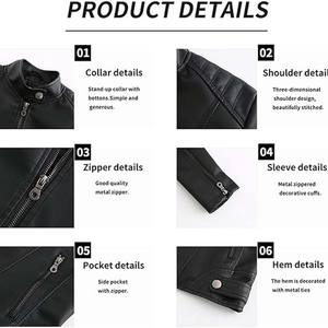 Veste en cuir véritable sur mesure en gros pour femmes Couture de qualité supérieure Manches longues Coupe régulière Impression de logo personnalisée Tricotée Respirante - Product Image 4