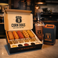 Boîte à corn-dogs personnalisée AT PACK avec porte-gobelet pour emballage de restauration rapide à emporter