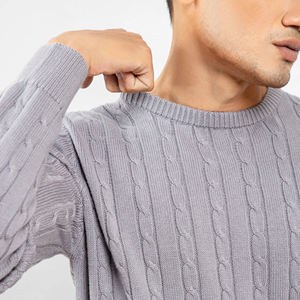 Jersey de punto para hombre ODM 2024, ropa de calle transpirable ligera con decoración de logotipo, producto fino de invierno de gran venta - Product Image 2