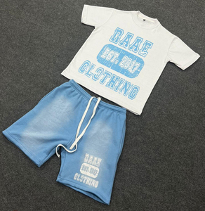 Chándal de dos piezas de manga corta y pantalón de cuello redondo para hombre de alta calidad para hombre - Product Image 5