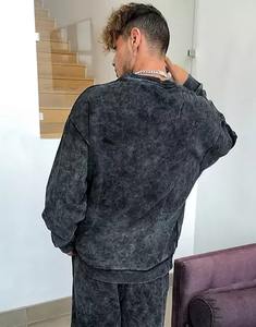 Sweat-shirt à capuche pour homme OEM Stone Wash Sweat-shirt à capuche 100% coton délavé à l'acide Sweat à capuche surdimensionné personnalisé - Product Image 3