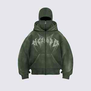 Hombres sudaderas con capucha serigrafía personalizada pulóver algodón polar de gran tamaño con capucha al por mayor Streetwear Casual Activewear de moda - Product Image 4