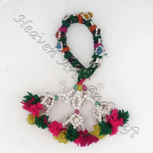 Banjara-Borlas Vintage con cuentas Multicolor, borlas de estilo indio hechas a mano, borlas Multicolor - Product Image 3