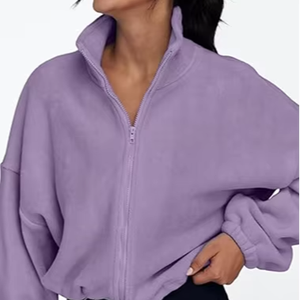 Chaquetas de Forro Polar para Mujer, Sudaderas Extra Grandes con Cierre, Ropa de Invierno, Manga Larga, Estilo Corto, Sherpa, Atuendos de Otoño, Moda - Product Image 1