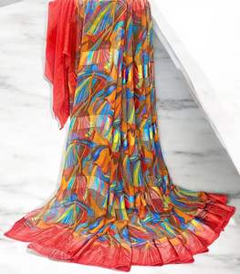 Venta caliente sudanés thoub tela de gasa Multicolor tela de gasa de poliéster fabricante al por mayor - Product Image 5