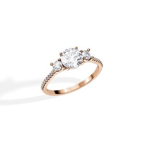 Anillo de oro rosa de 18 quilates fino de 2,2 quilates para ella, anillo solitario de diamante de corte Asscher, fabricante de anillos de lujo de diamantes cultivados en laboratorio - Product Image 3