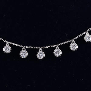 Collier rond en diamant de luxe, cultivé en laboratoire, certifié couleur DEF, en or, or rose, or blanc, argent, bijoux élégants pour femmes - Product Image 3