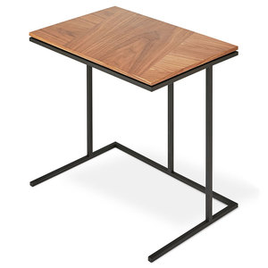 <b>Walnut</b> wood black steel base side <b>table</b> classy hot selling for bedroom living room office restaurant kitchen home bulk quantity - Product Image 1