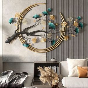 Artes de pared de hoja colgante de Metal de hierro con acabado Dorado para el Interior del hogar, dormitorio y sala de estar, decoración de vestíbulo, artes de pared - Product Image 5