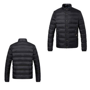 Chaqueta acolchada de manga larga con cuello levantado para hombre, últimos diseños, lona lisa, invierno, Puffer en blanco - Product Image 1
