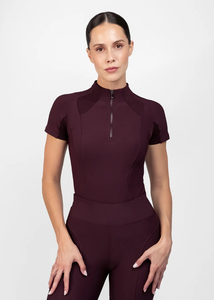 2026 Performance Women Equestrian Riding Shirt Lightweight Breathable Stretch Fabric <b>Short</b> <b>Sleeve</b> <b>Base</b> <b>Layer</b> OEM Service - Product Image 4