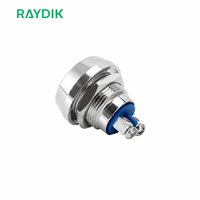 Sakelar Tombol Tekan Logam Anti Air 12v 36v 12mm Kepala Jamur Kecil Plastik/Logam untuk Arcade