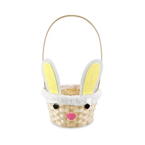Hand-Woven <b>Easter</b> Bunny Basket Elegant Water Hyacinth Design for Holiday Party Decorations <b>Egg</b> <b>Hunt</b> Hot Selling OEM ODM - Product Image 2
