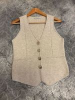 Chaleco de punto de lana y algodón con cuello en V informal para mujer Top con capucha abotonado elegante y cómodo con diseño de moda