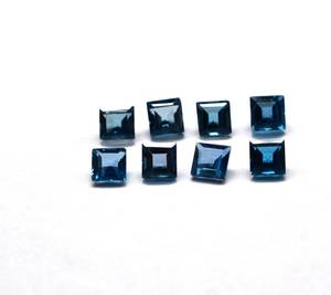 Piedra preciosa de Topacio Azul de Londres, piedra de topacio de forma cuadrada, corte facetado para fabricación de joyas, precio de fábrica al por mayor - Product Image 5