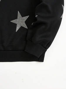 Knitted Fabric Made Men's <b>Rhinestone</b> Hoodies 100% Cotton Professional Made High Quality <b>Rhinestone</b> Hooded <b>Jumper</b> For Men - Product Image 5