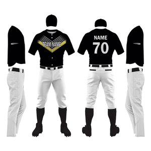 Ensemble d'uniformes de baseball pour jeunes personnalisés unisexe, maillot boutonné brodé de logo, équipement d'équipe en polyester sublimé, techniques imprimées - Product Image 1
