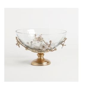 Vaisselle Décoration De Table Bol Fantaisie Conception De Feuille D'or Stand Traiteur Servir Bol De Fruits En Laiton À Bon Marché Prix. - Product Image 1