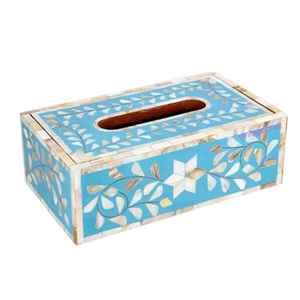 Commode de salle de bain moderne en incrustation d'os Table de chevet et comptoir de chambre Boîte à mouchoirs Support de couverture - Product Image 1