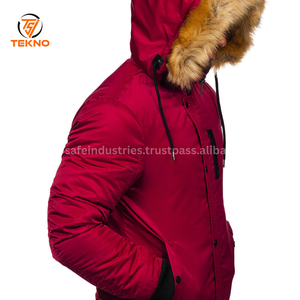 Chaqueta acolchada informal de gran tamaño cálida de nailon brillante de talla grande granate, nuevo diseño, logotipo personalizado, chaquetas acolchadas de invierno para hombre, servicio OEM - Product Image 4