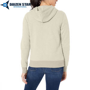 DAIZEN STAR Ladies Eco-Friendly Hooded Pullover Hoodies Solid Color 100% Cotton Fleece Quick Dry Breathable 3D Embroidery Casual - Product Image 2