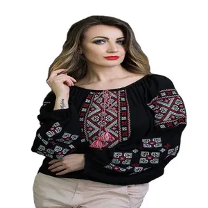 latest designed with hand crystal embellishment work leopard digital print women loose fit blouse tops