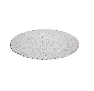 Nuevo plato de hierro decorativo, Color blanco y acabado de grabado, plato de estilo clásico para servir cena, plato hecho a mano - Product Image 1