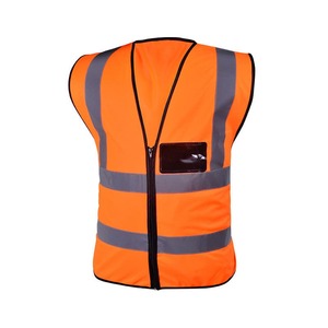 Gilet de chantier personnalisé en polyester haute visibilité, respirant, imperméable, antibactérien, réfléchissant, avec fermeture éclair de sécurité et protection anti-aiguille - Product Image 6