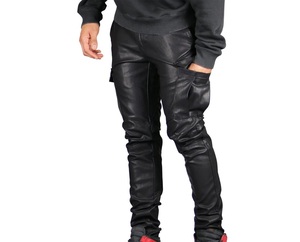 Pantalones Cargo de Cuero para Hombre, de Alta Calidad, Ecológicos, Resistentes al Viento, Casuales, de Color Sólido, Top Ventas, Unisex, Cintura Alta - Product Image 2