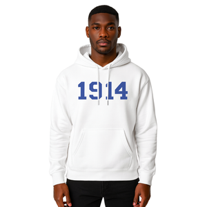 Année de fondation 1914 Phi blanc Sigma bleu pull à capuche coton grec fraternité vêtements personnalisé brodé Divine Nine HBCU - Product Image 1
