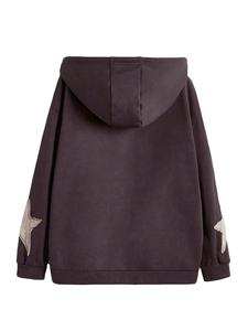 Sweat à capuche en peluche à motif d'étoiles de haute qualité avec fermeture à cordon OEM Sweats à capuche personnalisés pour les femmes - Product Image 2