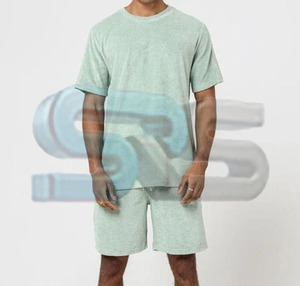 Breathable Contrast Color <b>Men's</b> <b>Short</b> Sets 100% Cotton Quick Dry Sportswear <b>Short</b> Sleeve T-Shirt And <b>Shorts</b> Two Piece Outfit - Product Image 1