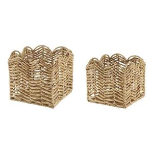 Nueva cesta de mimbre para decoración del hogar, sala de estar almacenamiento para, diseñador de lujo moderno con soporte de Metal negro - Product Image 5