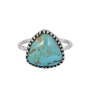Best Quality Sterling Silver Natural Kingman Turquoise Gemstone Stackable Ring Demi Fine Jewelry for Women Gift for Her - Product Image 1
