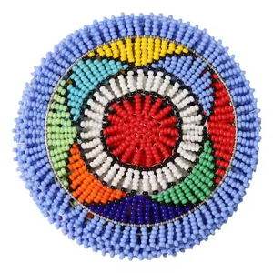 Dessous de verre brodé de perles de rocaille au design personnalisé Perles de rocaille artisanales Dessous de verre pour décoration de table Dessous de verre perlé en vrac - Product Image 4