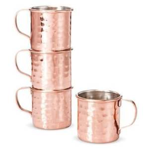 Taza de Cobre Martillada Artesanal de Lujo, Elegante Taza Moscow Mule con Asa de Latón Dorado, Regalo de Boda, Juego de Tazas de Cobre para Bar - Product Image 5