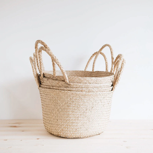Wholesale Handwoven <b>Seagrass</b> Floor <b>Basket</b> with Handles Artisan Made in Vietnam for Storing Toys Books Magazines - Product Image 2