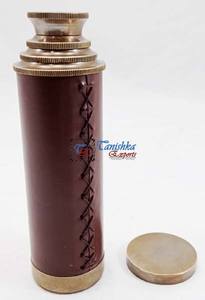 Telescopio Marítimo de Latón Chapado en Oro Pulido, con Funda de Cuero, Hecho a Mano, Vintage, para Viajes y Campamento - Product Image 4