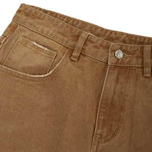 Pantalones vaqueros holgados de gran tamaño apilados para hombre de la mejor calidad, pantalones vaqueros holgados con lavado ácido de corte recto pesado con servicio OEM - Product Image 6