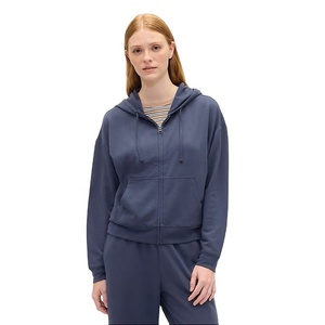 Sudadera con capucha y cremallera para mujer al por mayor, sudadera de lana suave cálida con cordón, chaqueta informal con cremallera para uso en otoño e invierno - Product Image 5