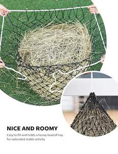 Sac à foin pour cheval à alimentation lente de haute qualité, multicolores, à quatre côtés, avec deux sangles de suspension, facile à utiliser - Product Image 3