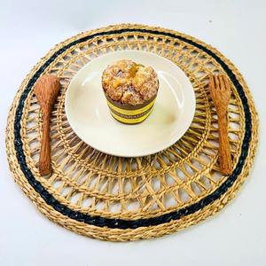 Tapis de table rond en jonc de mer, tissé à la main, naturel, style bohème rustique, décoration de la maison, vente en gros d'usine, cadeau de Noël et de Nouvel An - Product Image 6