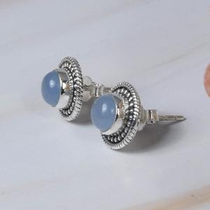 Calcédoine bleue pendentif chaîne de pierres précieuses en argent Sterling 925 avec chaîne pendentif élégant mai cadeau de naissance pour anniversaire - Product Image 3