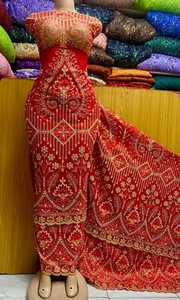 Encaje Indio de Poliéster de 5 Yardas de Dubái, Talla Grande, con Cuentas, Ecológico, Ligero, Ropa Tradicional Africana para Mujer - Product Image 2