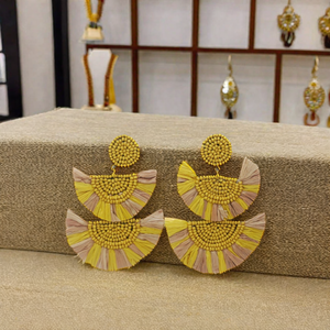 Ventas calientes Pendientes de diseño de bordado dorado multicolor clásico Estilo clásico de moda Unisex para regalos y fiestas - Product Image 3