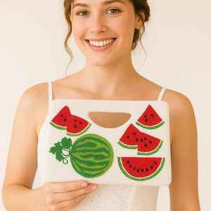 กระเป๋าถือทำมือ MS Handicraft รุ่น Ms-wc-001 ประดับลูกปัดแก้วหลากสี  กระเป๋าถือแบบสบายๆ สไตล์อินเดีย งานฝีมือทำมือ ทรงบาแกตต์ - Product Image 2