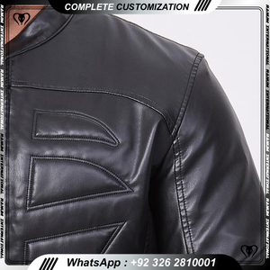 Veste en faux cuir pour hommes vestes de course de moto vêtements de mode grandes tailles vêtements pour garçons - Product Image 2