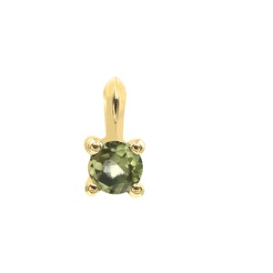 Pendentif en argent sterling plaqué or de forme ronde en péridot, cadeau - Product Image 1
