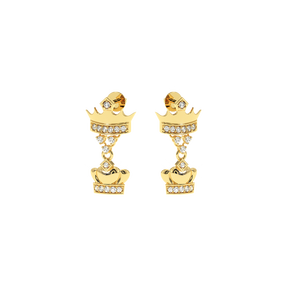 ต่างหูมงกุฎคู่เพชรธรรมชาติ ajretail 0.18 CT | สี Hi VS-SI ความคมชัด - Product Image 6